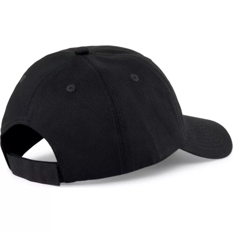 puma-curved-brim-golden-logo-essentials-black-adjustable-cap
