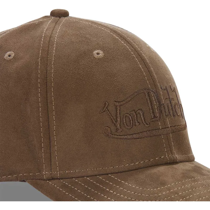 von-dutch-suedine3-dunkelbraune-snapback-cap-mit-gebogenem-schirm