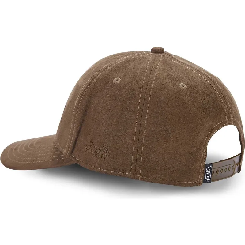 von-dutch-suedine3-dunkelbraune-snapback-cap-mit-gebogenem-schirm