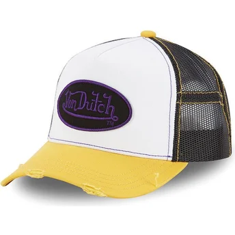 Von Dutch SUM AMB weiße, schwarze und gelbe Trucker-Kappe