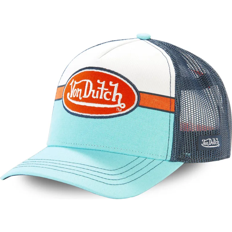 truckerkeps-bla-vit-och-orange-apil-blu-fran-von-dutch