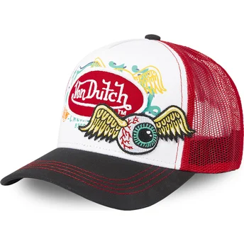 Καπέλο trucker λευκό, κόκκινο και μαύρο PAT RED της Von Dutch