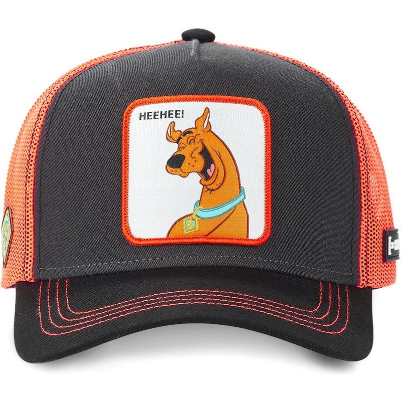 Capslab ScoobyDoo HeeHee! HEE Black and Orange Trucker Hat Caphunters.ca