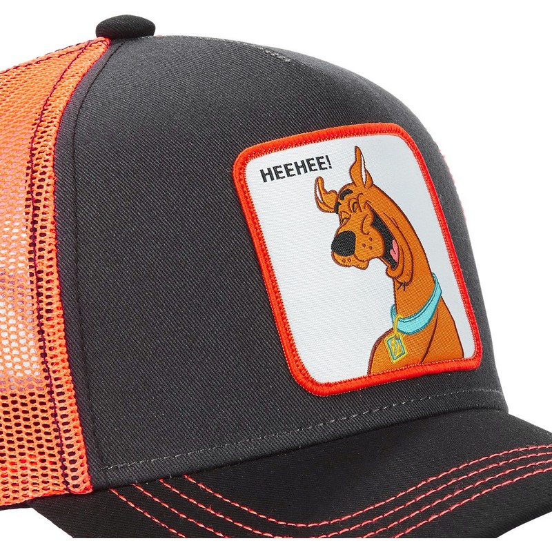 Capslab ScoobyDoo HeeHee! HEE Black and Orange Trucker Hat Caphunters.ca
