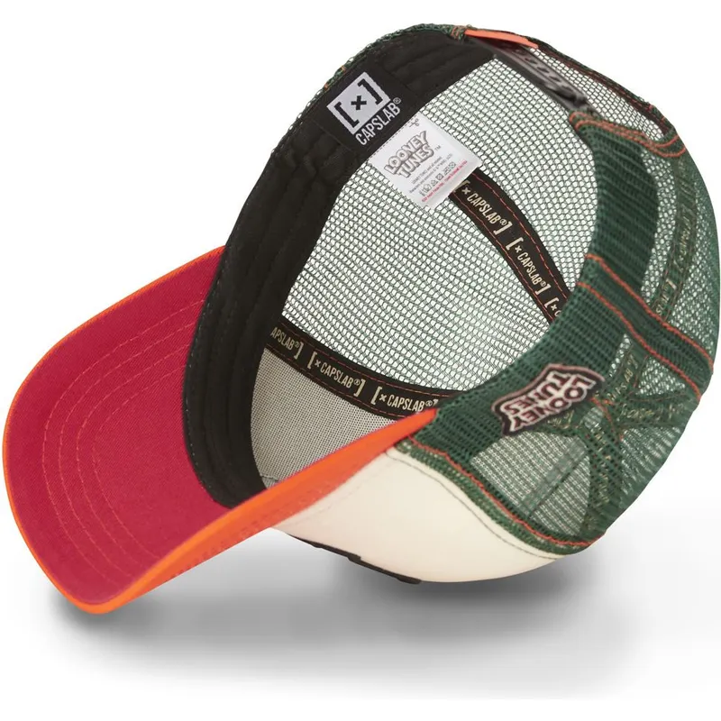 capslab-looney-tunes-lo2-beige-gron-och-orange-truckerkeps-med-snurre-spratt-och-daffy-anka