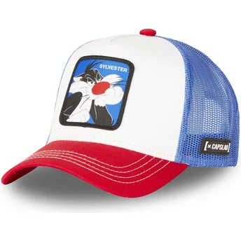 casquette-trucker-blanche-bleue-et-rouge-sylvestre-sy2-looney-tunes-capslab