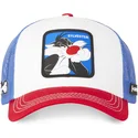 casquette-trucker-blanche-bleue-et-rouge-sylvestre-sy2-looney-tunes-capslab