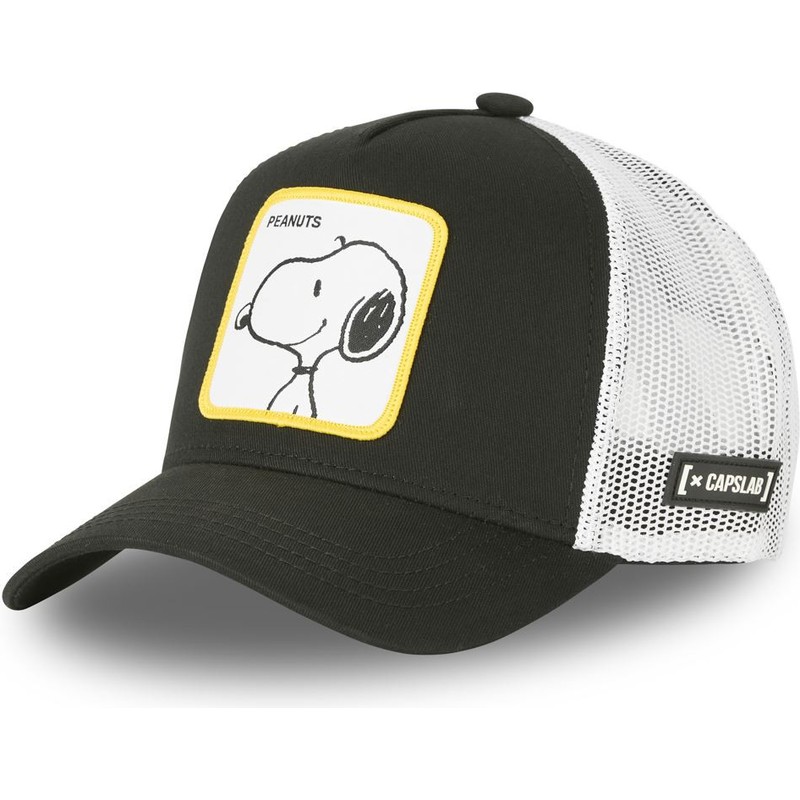 Capslab Snoopy DO2 Peanuts Black and White Trucker Hat Caphunters.ca