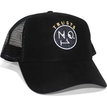 Καπέλο trucker μαύρο Trusts No.1 Suede Μαύρο Χρυσό Λογότυπο από The No.1 Face