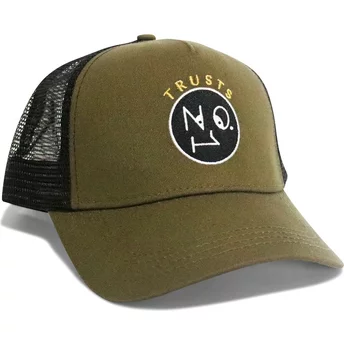 The No.1 Face Trusts No.1 Black Gold Logo Green and Black Trucker Hat