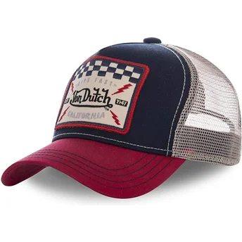 Czapka trucker granatowa, biała i czerwona SQUARE16 od Von Dutch