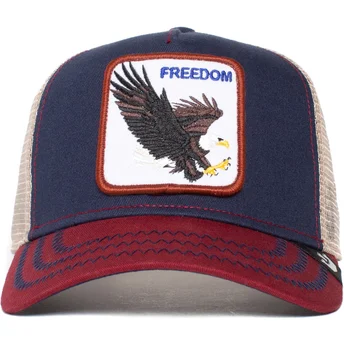 Gorra trucker azul marino y roja águila The Freedom Eagle The Farm de Goorin Bros.