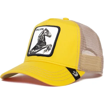 Gorra trucker amarilla y blanca caballo The Stallion The Farm de Goorin Bros.