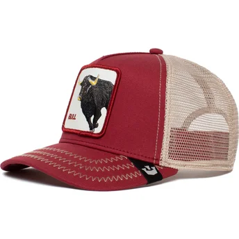 gorra-trucker-roja-y-blanca-toro-the-bull-the-farm-de-goorin-bros