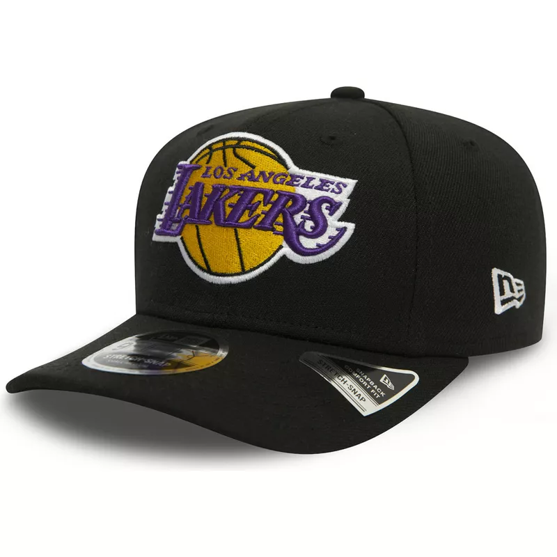 New Era Curved Brim 9FIFTY Stretch Snap Los Angeles Lakers NBA Black  Snapback Cap