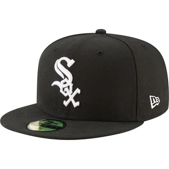 Gorra plana negra ajustada 59FIFTY Authentic On Field Game de Chicago White Sox MLB de New Era