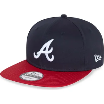 Atlanta Braves MLB New Era 9FIFTY Essential mörkblå och röd snapback flat keps