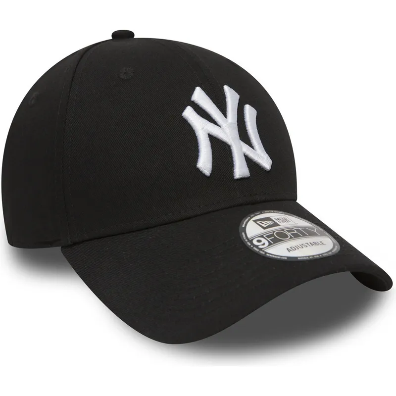 schwarze-verstellbare-9forty-essential-kappe-mit-gebogenem-schirm-der-new-york-yankees-mlb-von-new-era