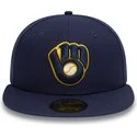 gorra-plana-azul-marino-ajustada-59fifty-authentic-on-field-de-milwaukee-brewers-mlb-de-new-era