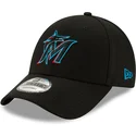svart-justerbar-kurvad-keps-9forty-the-league-fran-miami-marlins-mlb-av-new-era