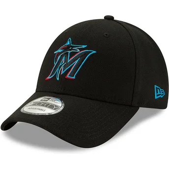 Czarna regulowana czapka z zakrzywionym daszkiem 9FORTY The League Miami Marlins MLB od New Era.