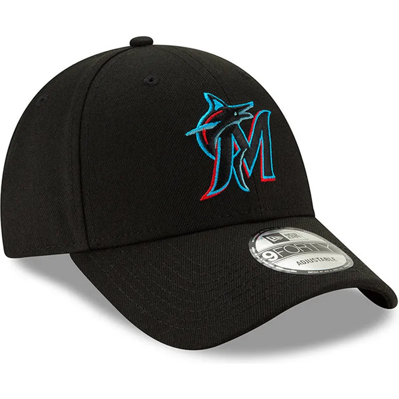 czarna-regulowana-czapka-z-zakrzywionym-daszkiem-9forty-the-league-miami-marlins-mlb-new-era