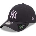 casquette-courbee-bleue-marine-ajustable-9forty-repreve-new-york-yankees-mlb-new-era