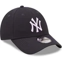 casquette-courbee-bleue-marine-ajustable-9forty-repreve-new-york-yankees-mlb-new-era