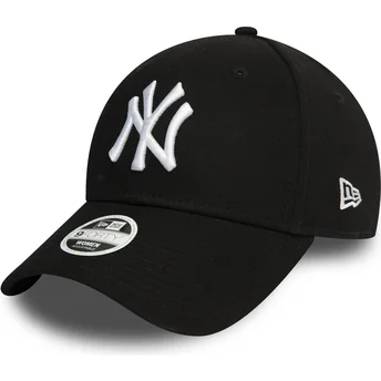 Svart justerbar kurvad keps för dam 9FORTY Essential från New York Yankees MLB av New Era