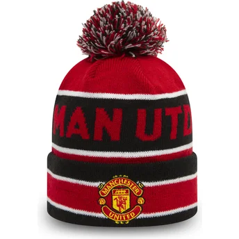 Gorro rojo y negro con pompón Cuff Jake de Manchester United Football Club Premier League de New Era