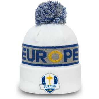 Bonnet blanc et bleu avec pompom Cuff Friday Bobble Ryder Cup Europe New Era