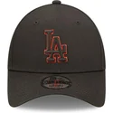 casquette-courbee-noire-ajustable-9forty-team-outline-los-angeles-dodgers-mlb-new-era