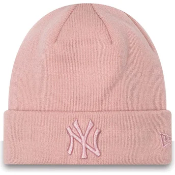 Bonnet rose pour femme avec logo rose Cuff Metallic New York Yankees MLB New Era