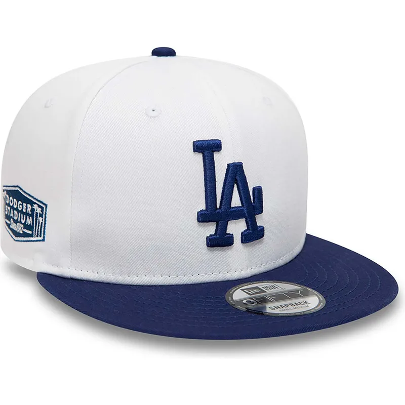 gorra-plana-blanca-y-azul-snapback-9fifty-crown-patches-de-los-angeles-dodgers-mlb-de-new-era