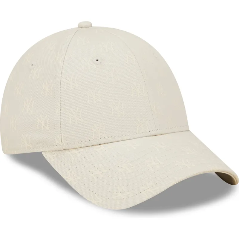bojd-beige-justerbar-keps-for-dam-9forty-monogram-fran-new-york-yankees-mlb-av-new-era