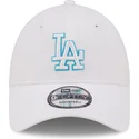 new-era-curved-brim-blue-logo-9forty-neon-outline-los-angeles-dodgers-mlb-white-adjustable-cap