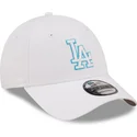 new-era-curved-brim-blue-logo-9forty-neon-outline-los-angeles-dodgers-mlb-white-adjustable-cap