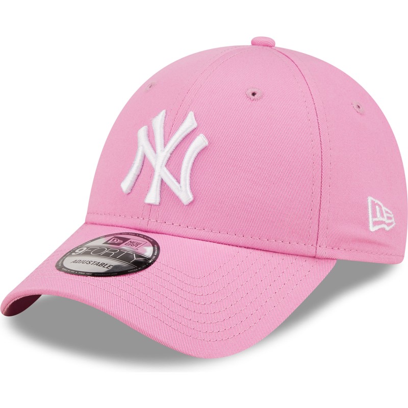 Gorra curva rosa ajustable con logo blanco 9FORTY League Essential de New  York Yankees MLB de New Era: 