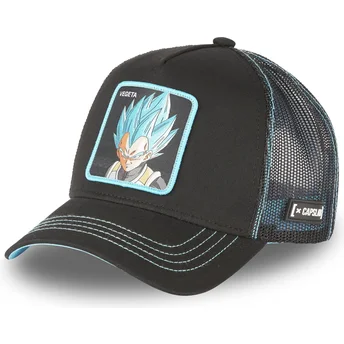Schwarze Trucker-Kappe Vegeta Super Saiyan Blue CAS VEG1 Dragon Ball von Capslab