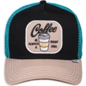 gorra-trucker-negra-azul-y-marron-coffe-is-always-a-good-idea-hft-food-de-djinns