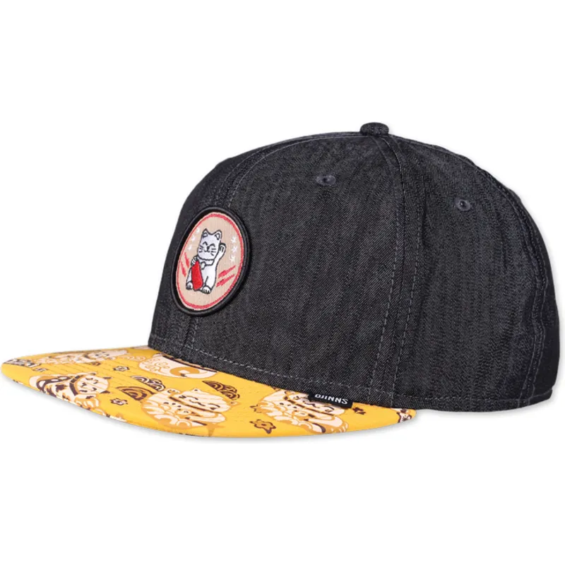 ☆HUMAN N CAT☆ Pound Yellow Wappen Flat Brim Cap Navy FFOUN FFOUND YELLOW WAPPEN FLAT BRIM CAP - NAVY - 감도 깊은 취향