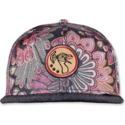 gorra-plana-negra-snapback-peacock-linen-de-djinns