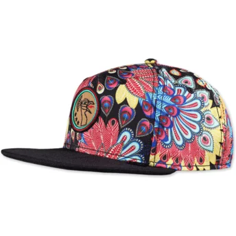 Καπέλο επίπεδο πολύχρωμο snapback Peacock Linen της Djinns