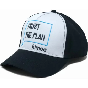 Kimoa Curved Brim Trust The Plan White and Navy Blue Adjustable Cap