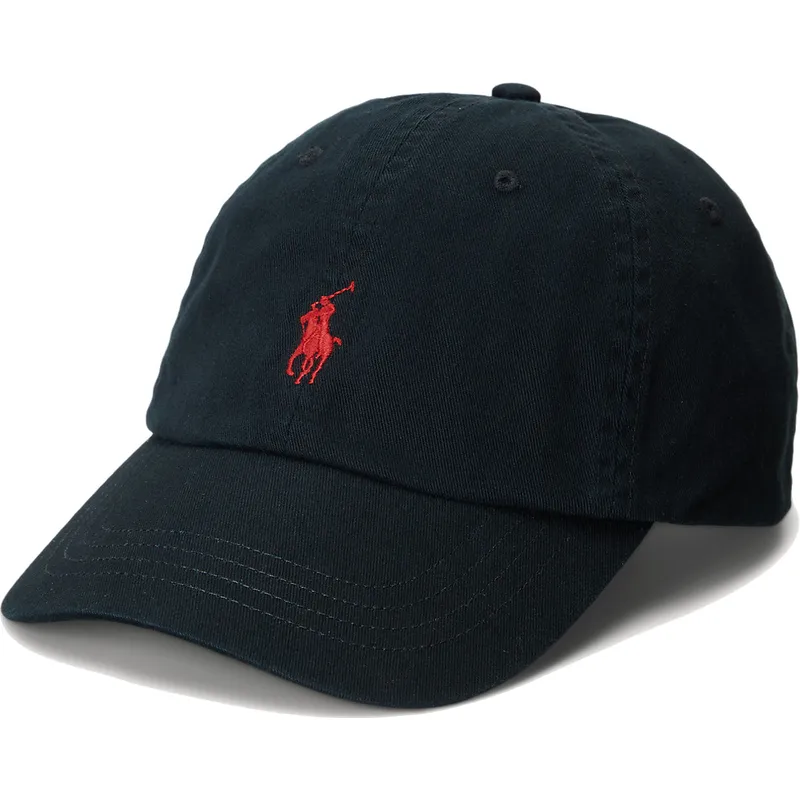 schwarze-verstellbare-curved-cap-mit-rotem-logo-cotton-chino-classic-sport-von-polo-ralph-lauren