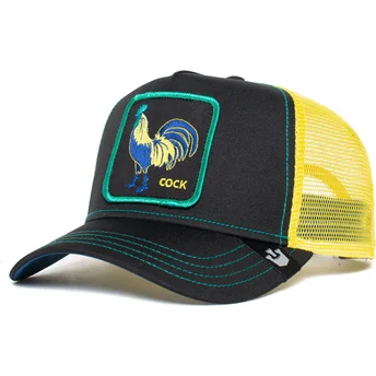 Gorra trucker negra y amarilla gallo Cock Trip The Farm...