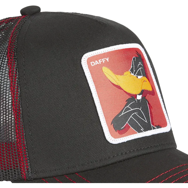 Capslab Daffy Duck Looney Tunes Black White Used Trucker Cap - Snapback Unisex Con Visiera Curva E Retro A Rete