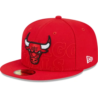 Gorra plana roja ajustada 59FIFTY Draft Edition 2023 de Chicago Bulls NBA de New Era