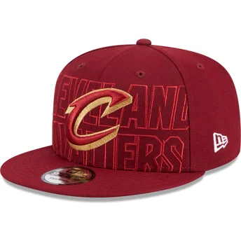 Gorra plana roja snapback 9FIFTY Draft Edition 2023 de Cleveland Cavaliers NBA de New Era