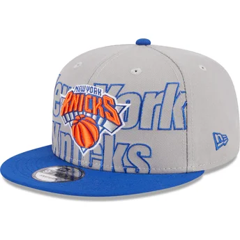 Γκρι και μπλε επίπεδο καπέλο snapback 9FIFTY Draft Edition 2023 των New York Knicks NBA από την New Era